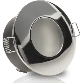 trendlights24 Nautic IP65 Bad Decken Einbauleuchte Chrom rund für 12V 230V LED Halogen - ohne Leuchtmittel - Einbaustrahler für Dusche Feuchtraum außen