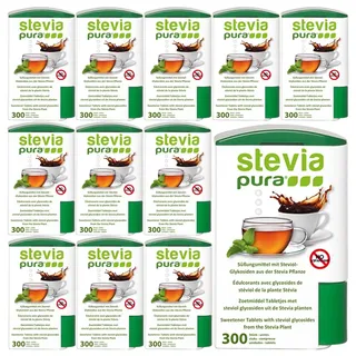 12x300 Premium Stevia Tabs Süßstofftabletten - zuckerfrei - im Spender
