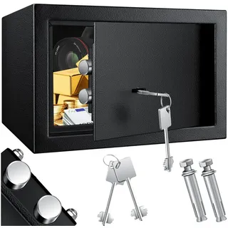 Kesser KESSER® Möbeltresor mit Doppelbartschloss, Safe Tresor Geldschrank Boden-Wandtresor Wandsafe 30x20x20cm ink. 2 x Schlüssel & Befestigungsschraube