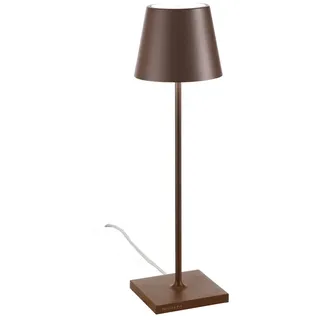 Zafferano -  Poldina Corten 230V Tischleuchte mit dimmbarem LED-Stecker 11x38 cm - Modernes Design aus Aluminium