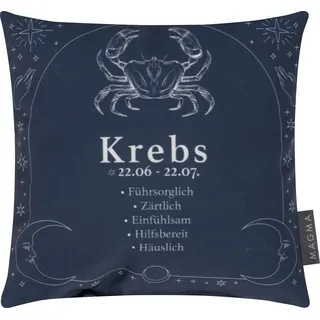 Magma Heimtex Dekokissen Sternzeichen Minikissen 25x25 Eigenschaften Geschenk Tierkreiszeichen, beidseitig bedruckt, Sternzeichen, Tierkreiszeichen, Eigenschaften blau