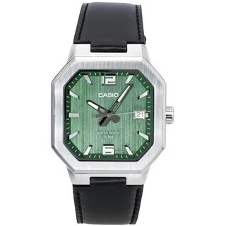 Casio Quarz Sport Leder Armband Grün Zifferblatt MTP-B195L-3AV 50M Herrenuhr