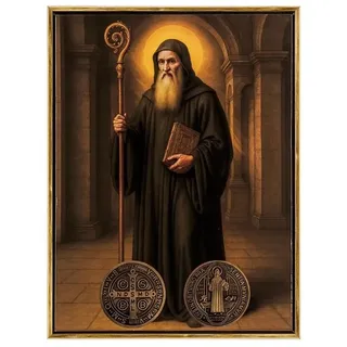 DRW Bild St. Benedikt mit Rahmen, 32 x 3 x 42 cm