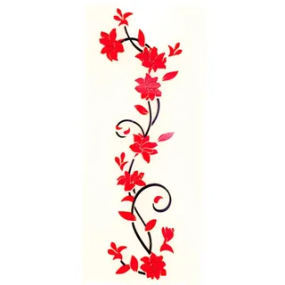 3d Wandaufkleber mit Rosenblüten aus Acryl, Rot, 80x80cm