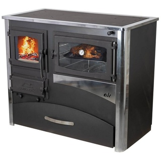 ABC Proizvod Kaminofen mit Backfach und Herdplatte zum Kochen Dauerbrand Holzofen Ofen, 11,60 kW schwarz