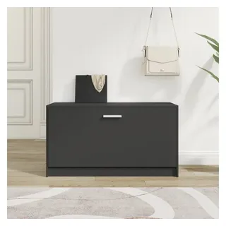 vidaXL Schuhbank 80 x 24 x 45 cm schwarz / schwarz