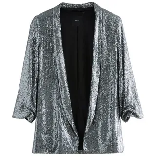 Next Jackenblazer Blazer mit gerafften Ärmeln und Pailletten (1-tlg) grau 42 (GB: 14)