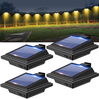 KEENZO LED Dachrinnenleuchte 4Stück 40LEDs Dachrinnen Solarleuchten Wegeleuchte für Haus, Zaun, Warmweiß schwarz