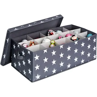 LOVE !T STORE !T Aufbewahrungsbox für Weihnachtskugeln 58 x 36 x 25 cm 30-tlg. grau