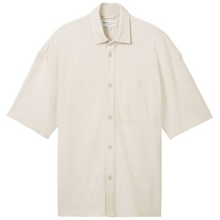 TOM TAILOR Denim Kurzarmhemd oversized twill jersey shirt beige XL