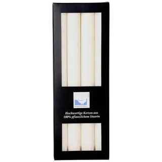 Kerzenfarm Hahn Stearin Stabkerze Set 25 cm weiß 4 St.