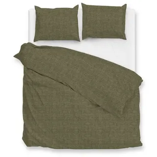 Zo Home Flanella unifarben Baumwolle Grün 155 x 220 cm + 80 x 80 cm