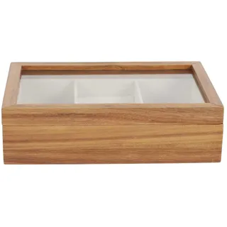 HOME DECO FACTORY Schmuckkästchen Glas und Akazienholz Braun | Glas und Akazienholz, Schmuckkästchen, raffinierte Aufbewahrung, schützt Ketten und Armbänder, dekorativ, Braun