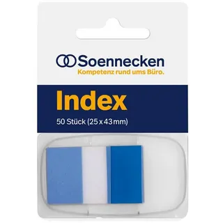 SOENNECKEN Haftstreifen Index 5822 25x43mm 50Streifen Spender blau