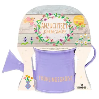 moses. Anzuchtset Gießkanne Frühlingsgrüße | Geschenk für Hobbygärtner | Frühblüher | Mini-Gießkanne | für drinnen und draußen