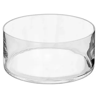 Flache Schalenvase – transparent – Glas – 7.5 x 18 cm – flach und rund – Vasen