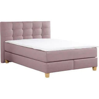 Boxspringbett HOME AFFAIRE "Moulay", lila (flieder), B:154cm L:231cm, Komplettbetten, Boxspringbett, inkl. Topper, in Überlänge 220 cm, 3 Härtegrade, auch in H4
