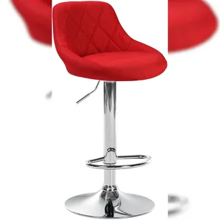 CLP Barhocker Lazio Stoff höhenverstellbar drehbar 360 Grad rot