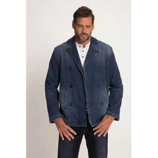 JP1880 Funktionsjacke Caban Jacke Denim doppelreihige Knopfleiste blau 6XL