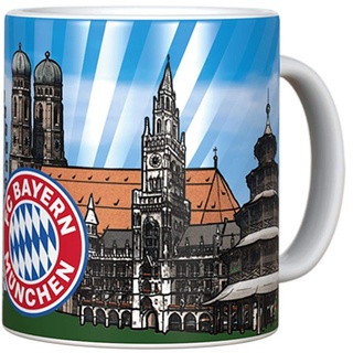 FC Bayern München Tasse Skyline Metallic Logo