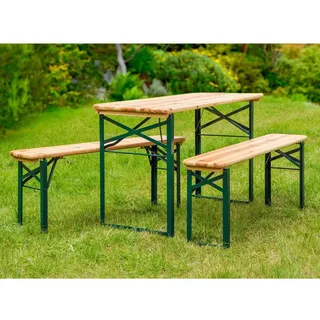 Haushalt Bierzeltgarnitur 3-tlg. natur klappbar