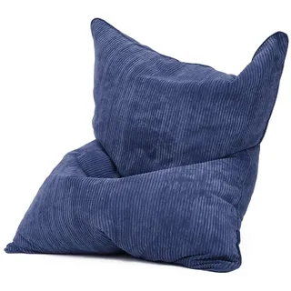 Green Bean XXL Sitzsack aus Cordstoff 370 Liter EPS-Perlen Füllung - Kuschelig Weich Robust & Waschbarem-Stoff Bodenkissen Liegekissen Sitzkissen - Dunkelblau Oxford Blau