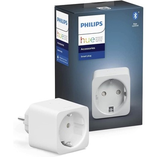 Philips Hue Smart Plug für Hue Lichtsysteme, smarte Steckdose zur Steuerung von Leuchten, kompatibel zur Sprachsteuerung und per App von überall, weiß
