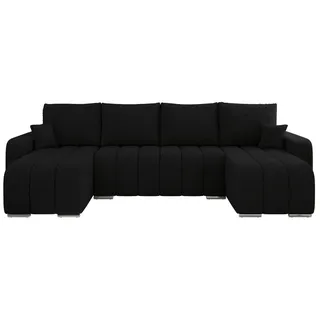 Wohnlandschaft mit Schlaffunktion Kirasso , schwarz , Maße (cm): B: 320 H: 86