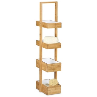 relaxdays Badregal Bambus Badregal mit 4 Ablagen