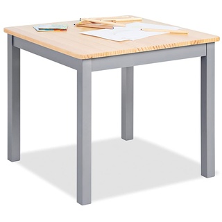 Pinolino Kindertisch Fenna, vollmassives Kiefernholz, Tischhöhe 51 cm, für Kinder von 2 – 7 Jahren, grau und klar lackiert