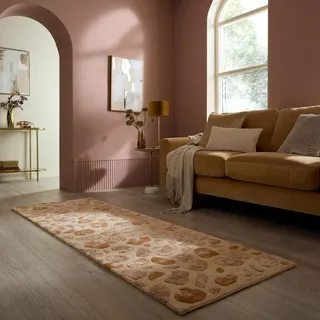 Teppich FLAIR RUGS "LEOPARD PRINT", natürlich, B:80cm H:7mm L:230cm, Oberfläche: 65% Viskose, 35% Wolle. Rückseite: 100% Baumwolle, Teppiche, Teppich