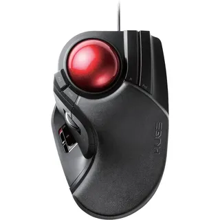 ELECOM Huge Trackball Mouse, Index/Middle Finger, Wired | Large 52mm Ball, Ergonomic Design, Palm Rest, 8 Programmable Buttons, Tilt Wheel, 500-1500DPI, Windows 11, macOS (M-HT1URBK)
