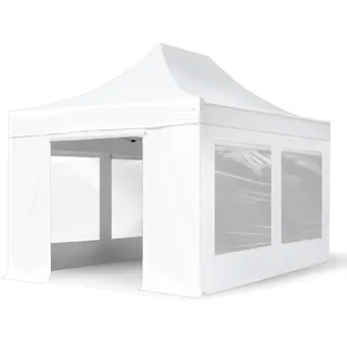TOOLPORT Faltpavillon 3 x 4,5 m inkl. 4 Seitenteile Weiß