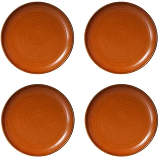 HKliving - Chef Ceramics Teller, Ø 20 cm, burned orange (4er-Set)