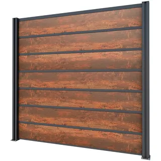 Gutta Sichtschutzzaun-Element Anthrazit 202 cm x 186 cm Schichtst. Rostoptik