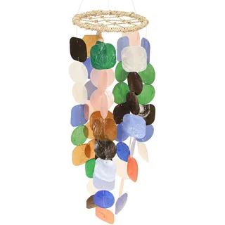 Maritimes Windspiel Capiz Muscheln Deko Hänger 55cm Natura