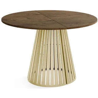 WFL GROUP Esstisch Rund 120 x 76 x 120 cm braun