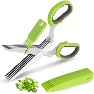 Dreischneidige Kräuterschere Aus Edelstahl Für Die Küche, Stabile Konstruktion, Ergonomischer Griff, Schnelles Schneiden Von Aromatischen Kräutern