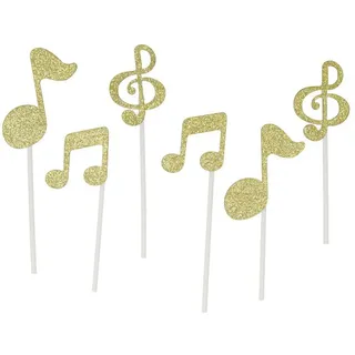 mugesh Tortenstecker Tortenstecker Notenmotive, für Musiker goldfarben