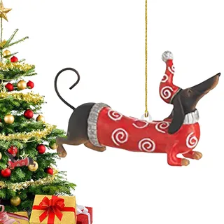 Weihnachtsbaumschmuck, Dackel Weihnachtsanhänger, Lustiger Hund, Weihnachtsdeko Zum Aufhängen, Dackel Hund Weihnachten Hängende Ornamente, Für Weihnachten Urlaub Party Home Decor