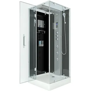 AcquaVapore Dampfdusche Duschtempel Sauna Dusche Duschkabine D38-13L3-EC 90x90 cm mit 2K Scheiben Versiegelung