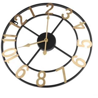Vintage Metall Outdoor Wanduhr mit großen gut ablesbaren Ziffern, lautloses Quarzwerk, wetterbeständiges Design für Terrasse, Garten, Veranda, Poolbereich (H)
