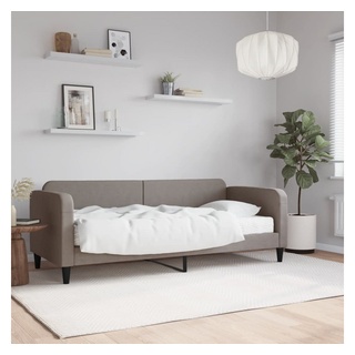 vidaXL Bett Tagesbett mit Matratze Taupe 80x200 cm Stoff grau 200 cm x 80 cm