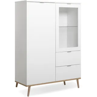 Finori Highboard Göteborg 100 x 104 x 40 cm Weiß/Braun