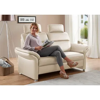 2-Sitzer DIE PLANBAR "PN-EM16031, Breite 170 cm mit Kopfstützen", beige (ecru), B:170cm H:119cm T:92cm, Sofas, Echtleder mit Federkern