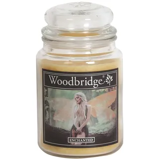Woodbridge Große Duftkerze im Glas mit Deckel | Enchanted | Duftkerze Floral | Kerzen lange Brenndauer | Raumduft für Zuhause | Kerze 2 Docht