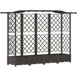 vidaXL Hochbeet mit Rankgitter und Dach 203,5 x 40 x 125 cm Braun