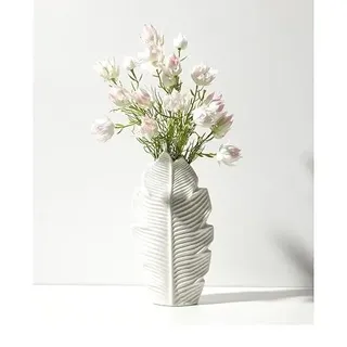 XUN-TAO Keramik weiße Vase Deko Wohnzimmertisch 25/30/40 cm (M)