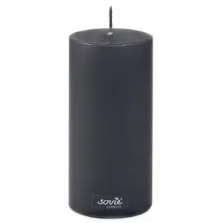 Sovie CANDLES Stumpenkerze in Schwarz Ø 70 mm x H 150 mm - 12 Stück - Brenndauer ca. 82 Std. - Säulenkerze Flachkopf