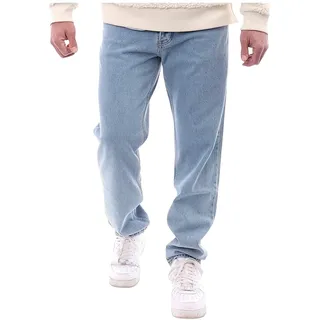 Generisch Baggy Jeans Herren Männer Flared Y2K Streetwear Hose Hellblaue Leicht Skater Baggy-Jeans Jeanshose Loose Fit Coole Vintage Pants Cargo Jeans Blau S-3XL